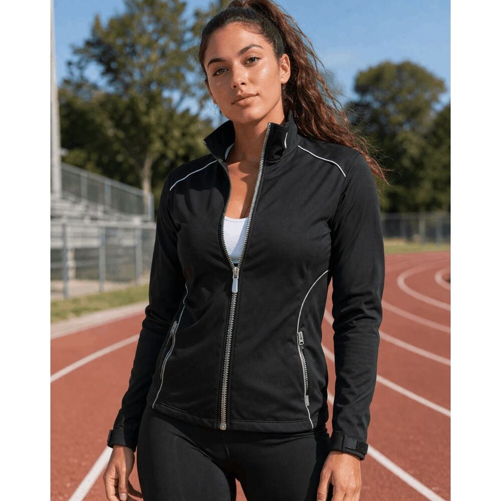 CUTTER & BUCK Women's Black CB WeatherTec™ Opening Day Softshell Jacket L